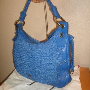 Isabella Fiore Woven Soft Leather Hobo Near MINT!